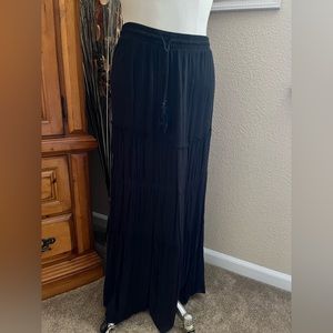 Plain black floor length skirt